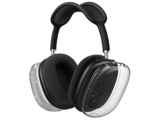 Apple AirPods Max Kopfhörergehäuse TPU Gummi Hülle Glitzer schwarz