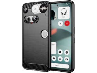 Nothing Phone (3) Carbon Gummi Hülle TPU Case schwarz