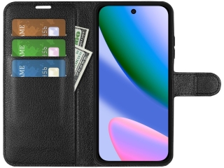 Google Pixel 10 Lederhülle Portemonnaie Karten Etui schwarz