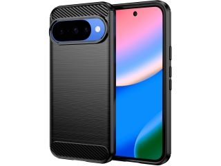 Google Pixel 10 Carbon Gummi Hülle TPU Case schwarz