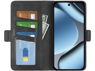 Google Pixel 10 Pro Leder Hülle Karten Ledertasche schwarz