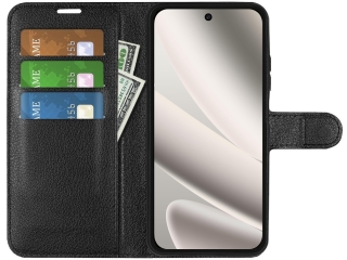 Google Pixel 10 Pro XL Lederhülle Portemonnaie Karten Etui schwarz