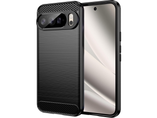 Google Pixel 10 Pro XL Carbon Gummi Hülle TPU Case schwarz