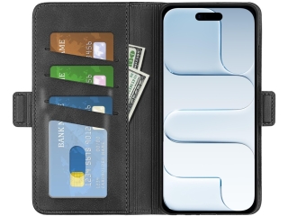 Apple iPhone Air Leder Hülle Karten Ledertasche schwarz