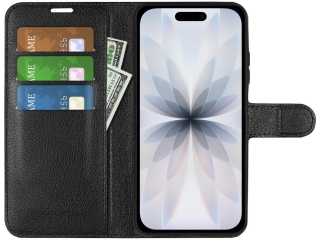 Apple iPhone 17 Lederhülle Portemonnaie Karten Etui schwarz