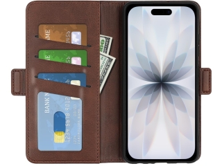 Apple iPhone 17 Leder Hülle Karten Ledertasche mokka