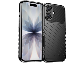 Apple iPhone 17 SpaceCase Stripes Anti-Impact Hülle schwarz