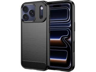 Apple iPhone 17 Pro Max Carbon Gummi Hülle TPU Case schwarz