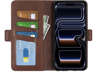 Apple iPhone 17 Pro Max Leder Hülle Karten Ledertasche mokka