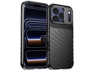 Apple iPhone 17 Pro Max SpaceCase Stripes Anti-Impact Hülle schwarz
