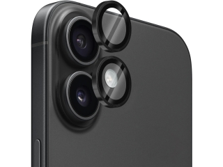 Apple iPhone 17 Kameraschutz Glas mit Aluminiumrahmen schwarz