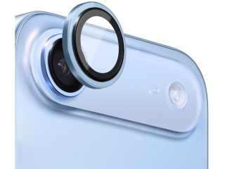 Apple iPhone Air Kameraschutz Glas mit Aluminiumrahmen Sky Blue