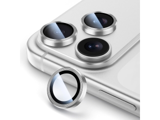 Apple iPhone 17 Pro Max Kameraschutz Glas mit Aluminiumrahmen silber