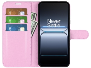 OnePlus Nord 5 Lederhülle Portemonnaie Karten Etui rosa