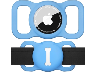 Apple AirTag Collar Mount Halterung für Hundehalsband hellblau