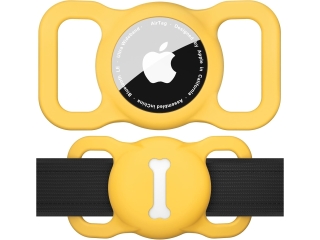 Apple AirTag Collar Mount Halterung für Hundehalsband gelb