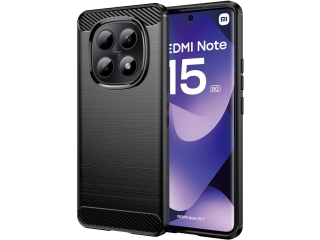 Xiaomi Redmi Note 15 5G Carbon Gummi Hülle TPU Case schwarz