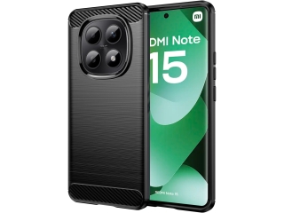 Xiaomi Redmi Note 15 4G Carbon Gummi Hülle TPU Case schwarz