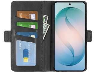 Samsung Galaxy S26 Leder Hülle Karten Ledertasche schwarz