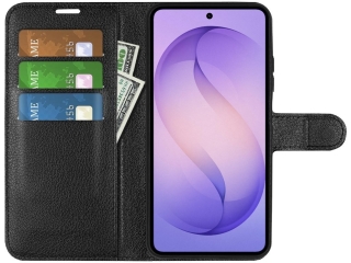 Samsung Galaxy S26+ Lederhülle Portemonnaie Karten Etui schwarz