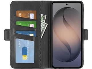 Samsung Galaxy S26 Ultra Leder Hülle Karten Ledertasche schwarz