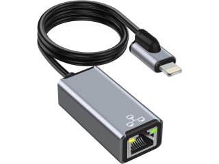 Lightning Ethernet RJ45 Netzwerk Adapter & Charge-In 50cm