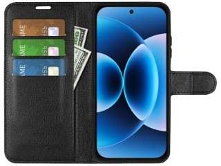Xiaomi 17 Lederhülle Portemonnaie Karten Etui schwarz