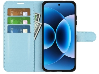 Xiaomi 17 Lederhülle Portemonnaie Karten Etui hellblau