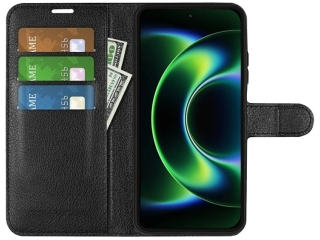 Xiaomi 17 Ultra Lederhülle Portemonnaie Karten Etui schwarz