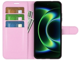 Xiaomi 17 Ultra Lederhülle Portemonnaie Karten Etui rosa