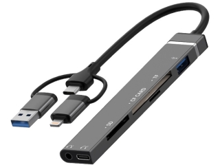 All-in-One Adapter Hub - SD/TF/CF Kartenleser & Audioanschluss