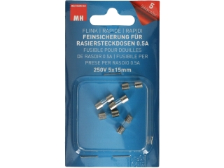 Feinsicherung 0.5A 250V 5x15mm für Rasiersteckdosen 5 Stück