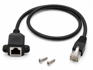 RJ45 Ethernet Einbau-Verlängerungskabel RJ45 Stecker auf Buchse 0.5 m