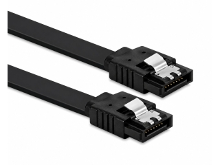 SATA 3.0 Datenkabel 50 cm 6 Gbit/s gerade mit Metallclip – Schwarz