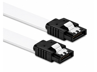 SATA 3.0 Datenkabel 50 cm 6 Gbit/s gerade mit Metallclip – Weiss