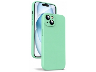 Apple iPhone 15 Liquid Silikon Case  Kameraschutz Hülle mint green
