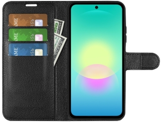 Samsung Galaxy A27 Lederhülle Portemonnaie Karten Etui schwarz