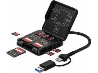 Multi Kartenleser und Speicherkarten Organizer OTG Hub mit USB-C/USB-A