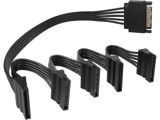 SATA 15-Pin Stromverteilerkabel 1x Stecker auf 5x Buchse 50 cm