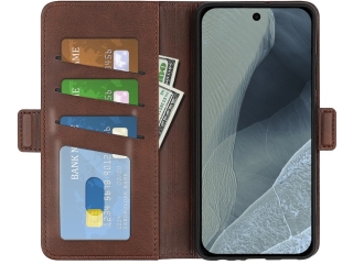 Google Pixel 11 Pro Leder Hülle Karten Ledertasche mokka