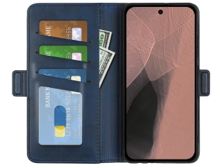 Google Pixel 11 Pro XL Leder Hülle Karten Ledertasche dunkelblau