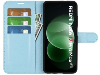 Xiaomi Redmi Note 17 Pro Max Lederhülle Karten Portemonnaie hellblau
