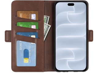 Apple iPhone 18 Pro Leder Hülle Karten Ledertasche mokka