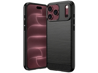 Apple iPhone 18 Pro Max Carbon Gummi Hülle TPU Case schwarz