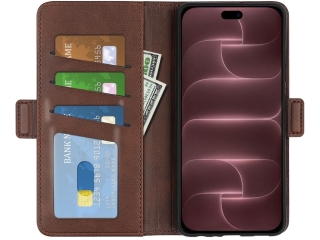 Apple iPhone 18 Pro Max Leder Hülle Karten Ledertasche mokka