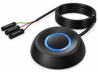 Grosser Externer PC Power On/Off Schalter mit LED rund mit 1,8 m Kabel