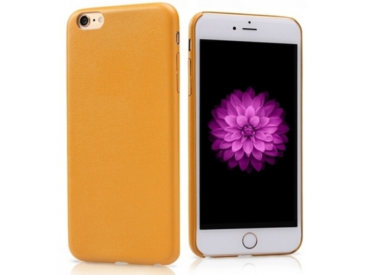 Ultra dünne Leder Hülle für iPhone 6S Plus in Hellbraun Slim Case