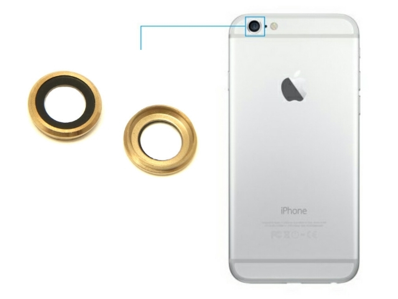 iPhone 6S Plus Kamera Glas Linsen Ring Camera Lens Cover