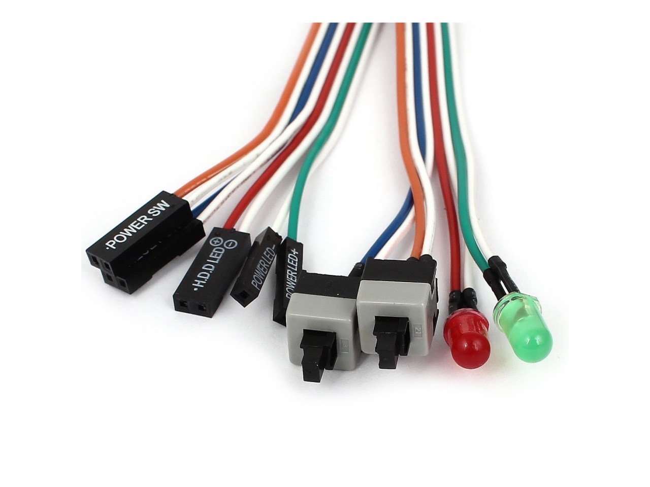 Mainboard Power/Reset Switch Power OnOff Schalter mit HDD Power LED