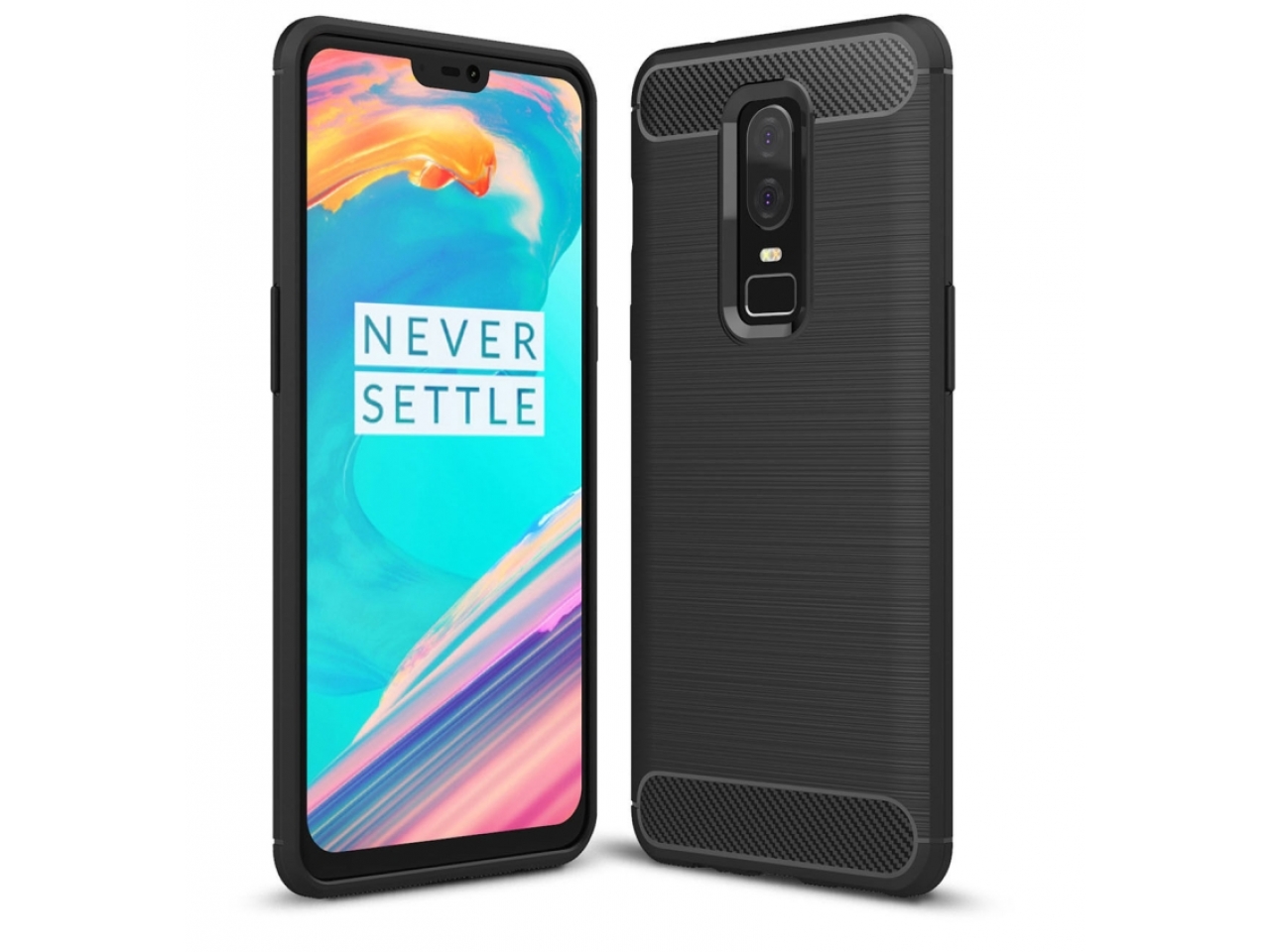 OnePlus 6 Carbon Gummi Hülle TPU Case schwarz online bestellen